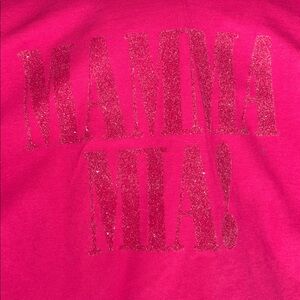 "Momma Mia" Hot Pink Glitter Woman’s Tee